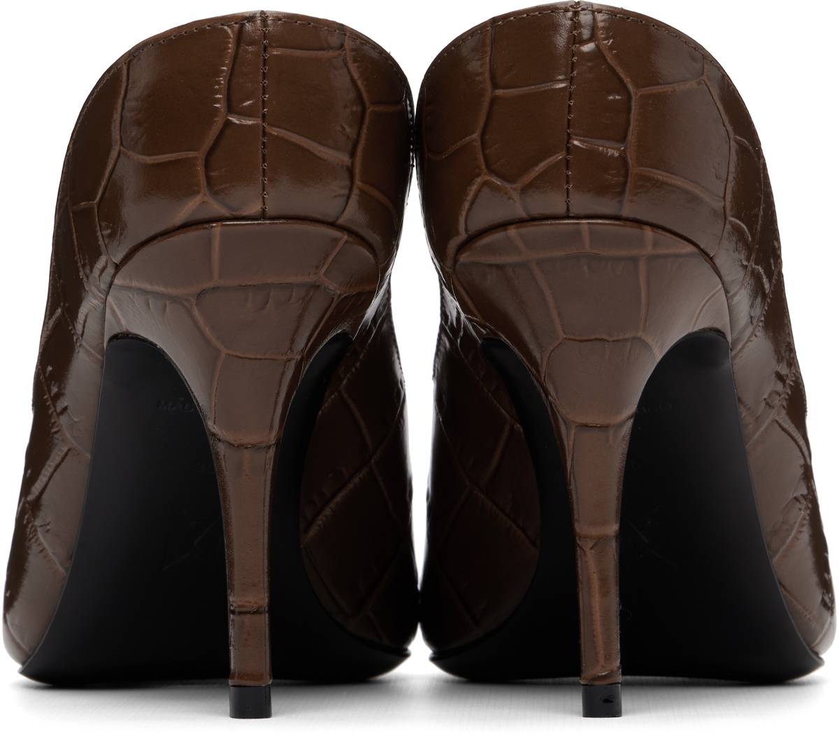 Amina Muaddi Brown Anok Mule 90 Heels