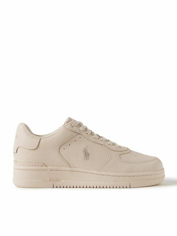 Photo: Polo Ralph Lauren - Masters Court Logo-Embroidered Leather Sneakers - Neutrals