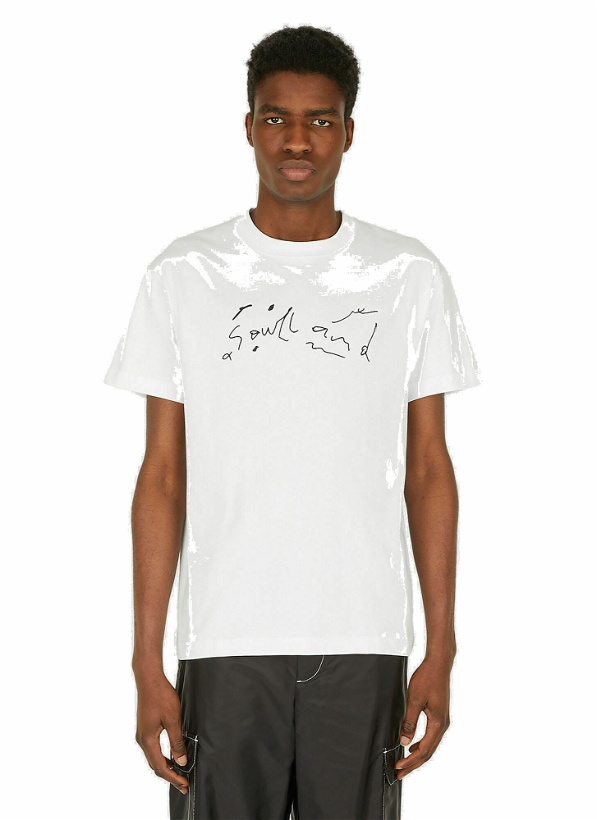 Photo: Scribbled Logo T-Shirt in White