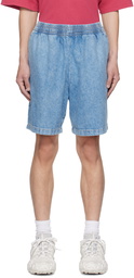 Acne Studios Blue Faded Denim Shorts