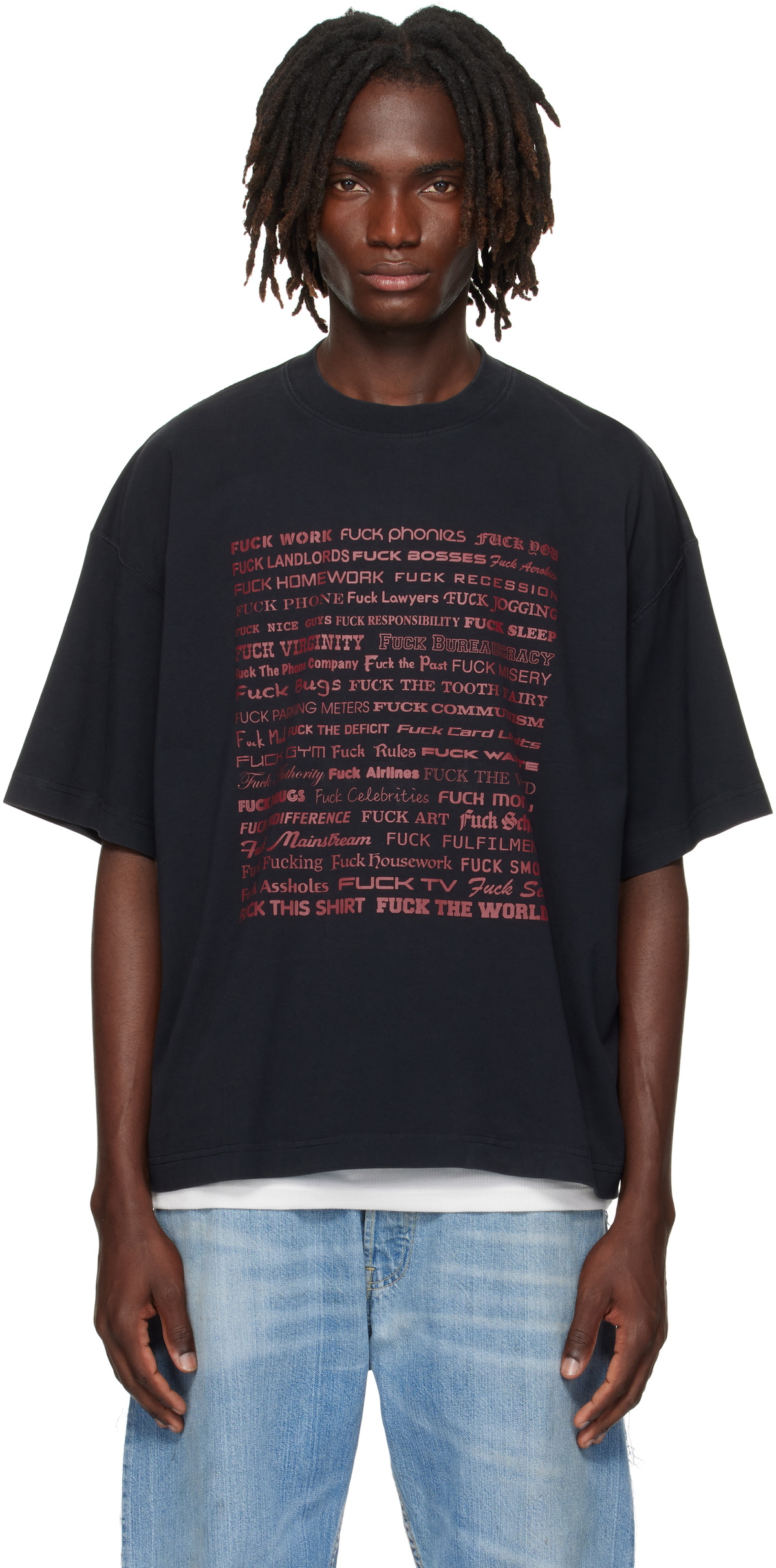 VETEMENTS Black 'Fuck' Regular T-shirt Vetements