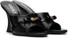 Versace Black Gianna Ribbon Wedge Mules