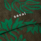 Sacai Men's Floral Socks in Green