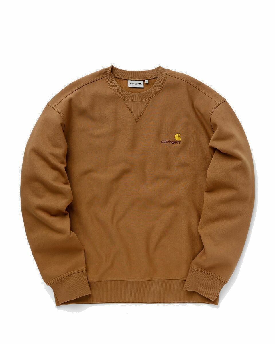 Photo: Carhartt Wip American Script Sweat Brown - Mens - Sweatshirts