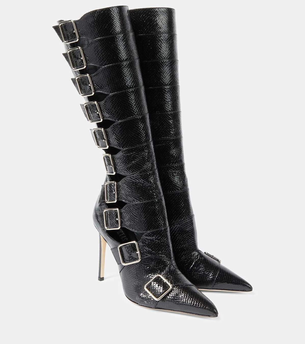 Paris Texas Tyra 105 snake-effect leather boots
