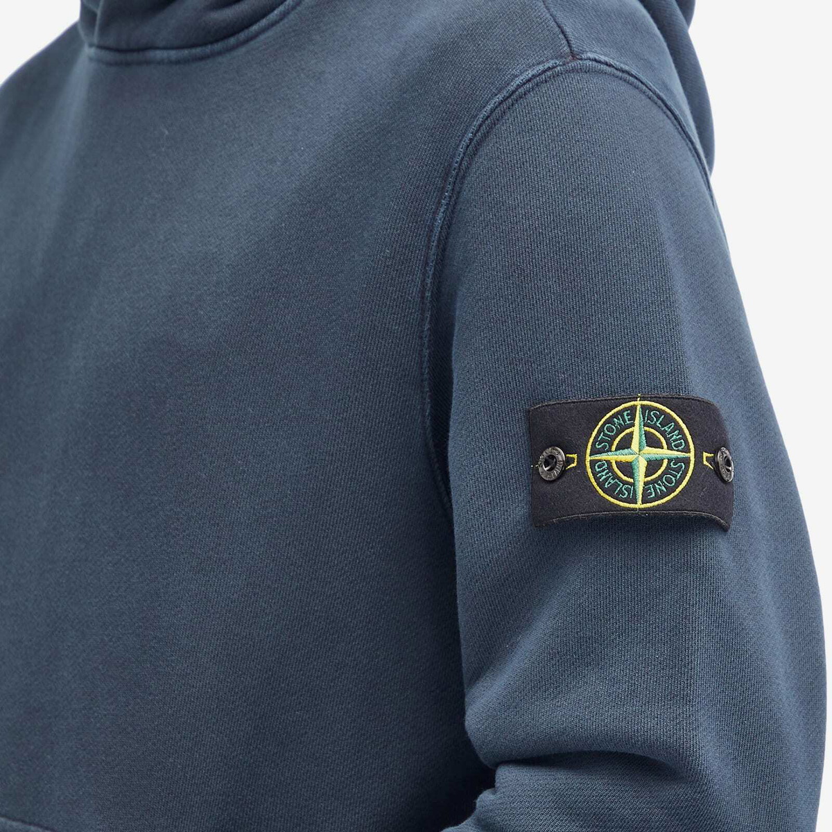 Stone Island Men's Diagonal Fleece Old Effect Hoodie in Navy Blue
