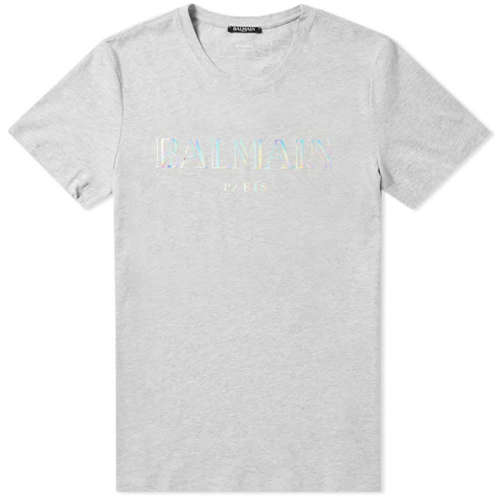 Photo: Balmain Paris Hologram Logo Tee