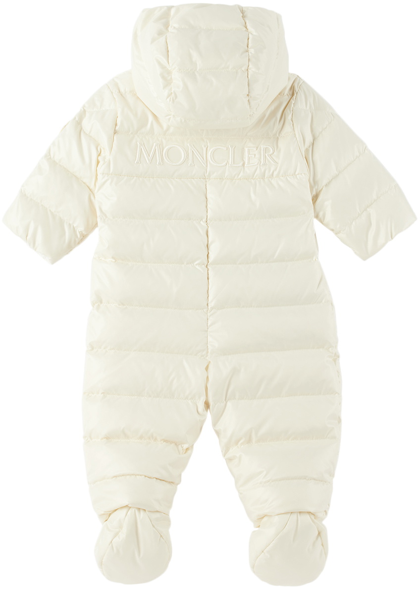 Moncler Enfant Baby White Indro Down Jumpsuit Moncler Enfant