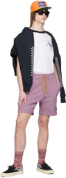 Rhude Purple Embroidered Shorts