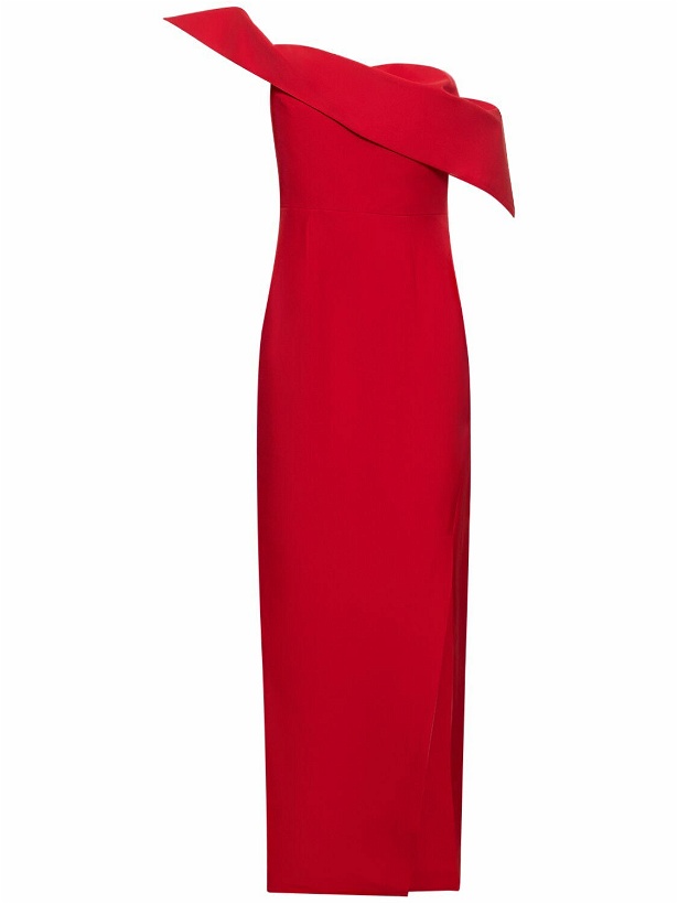 Photo: ROLAND MOURET - Asymmetric Wool & Silk Slit Maxi Dress
