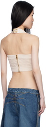 Balmain Beige PB Labyrinth Monogram Tank Top
