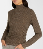 Veronica Beard Nate houndstooth jersey top