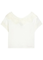 Nili Lotan Caila Embroidered Ramie top Off White