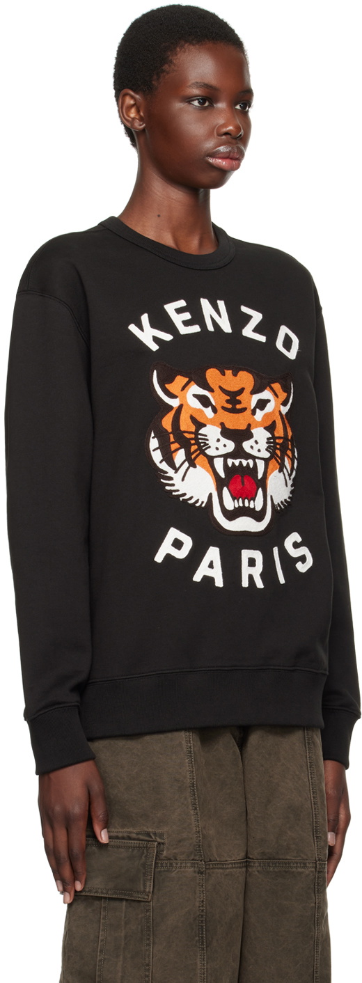 Kenzo Black Kenzo Paris Lucky Tiger Embroidered Sweatshirt