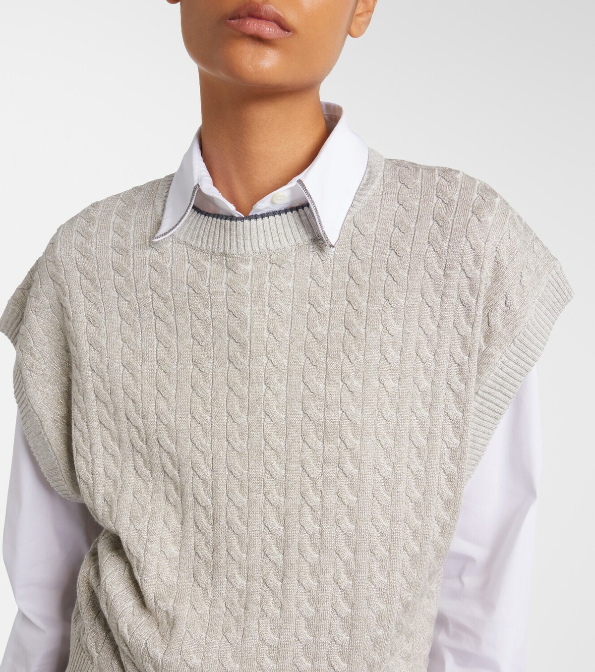 Brunello Cucinelli Cable-knit cotton-blend sweater