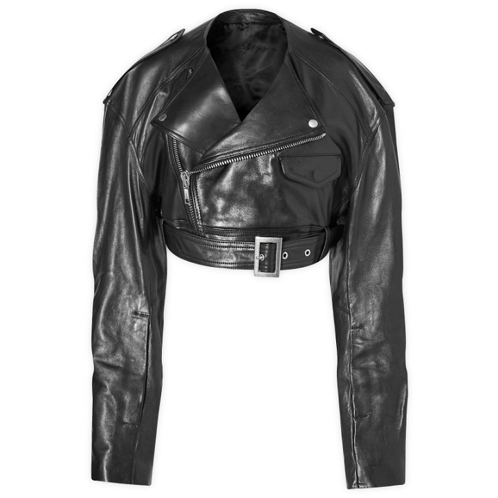 Photo: Rick Owens Women's Biker Leather Jacket in Black