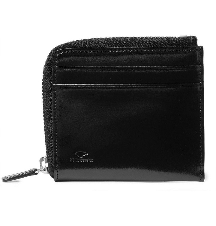 Photo: Il Bussetto - Polished-Leather Zip-Around Wallet - Men - Black