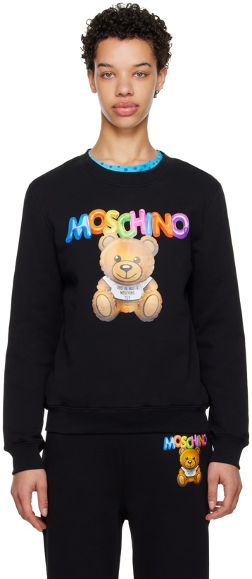 Photo: Moschino Black Inflatable Teddy Bear Sweatshirt
