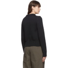 Tibi Black Yarn Shrunken Sweater