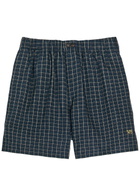 Wales Bonner Sunday Logo Checked Stretch-linen Shorts Multicoloured 1