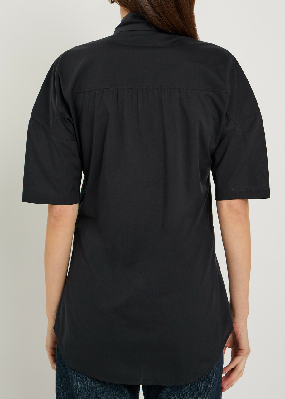 Lemaire Tie-neck Cotton Shirt Charcoal
