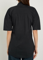 Lemaire Tie-neck Cotton Shirt Charcoal