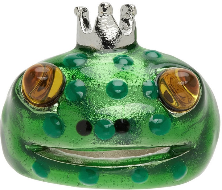 Photo: Collina Strada SSENSE Exclusive Green Dots Frog Prince Ring