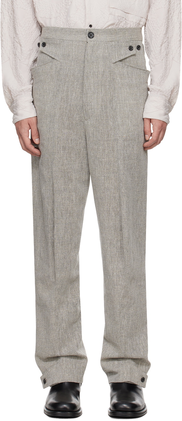 KOZABURO: Gray Z Trousers | SSENSE