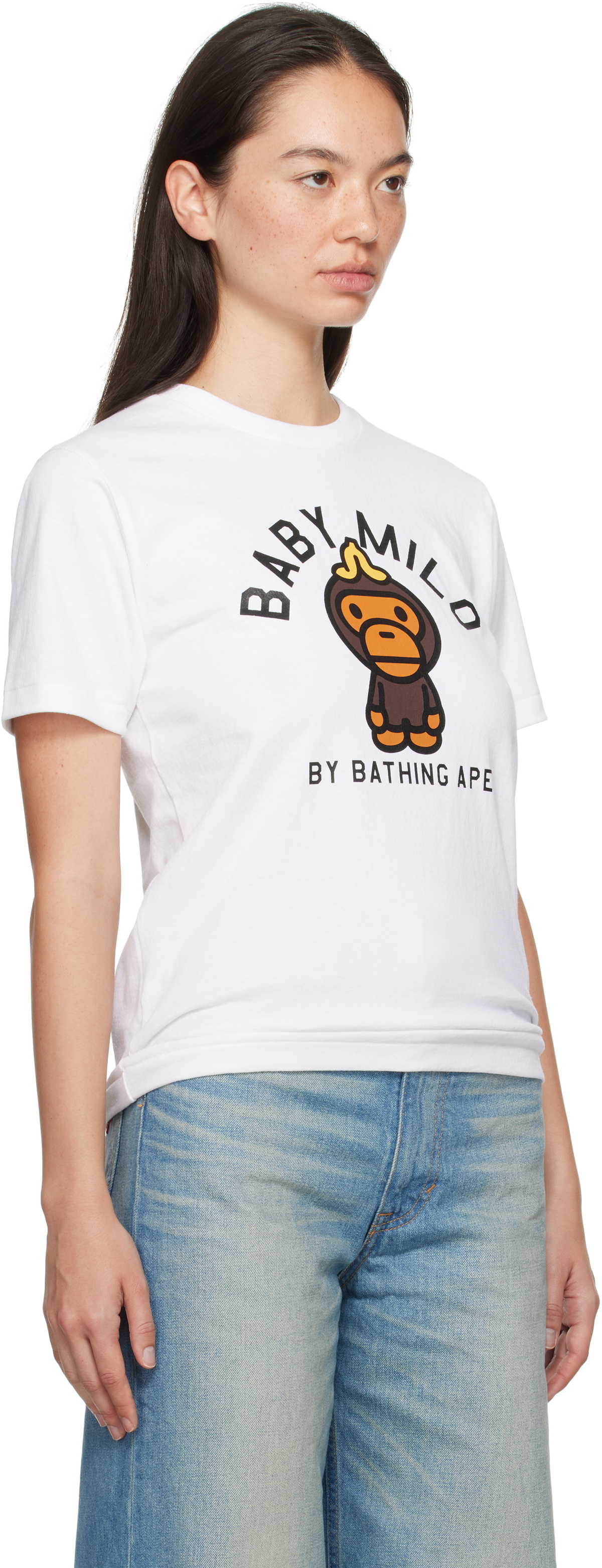 tシャツ BANANA ON BABY MILO TEE レディース BAPE White Banana On Baby Milo T-shirt A Bathing Ape