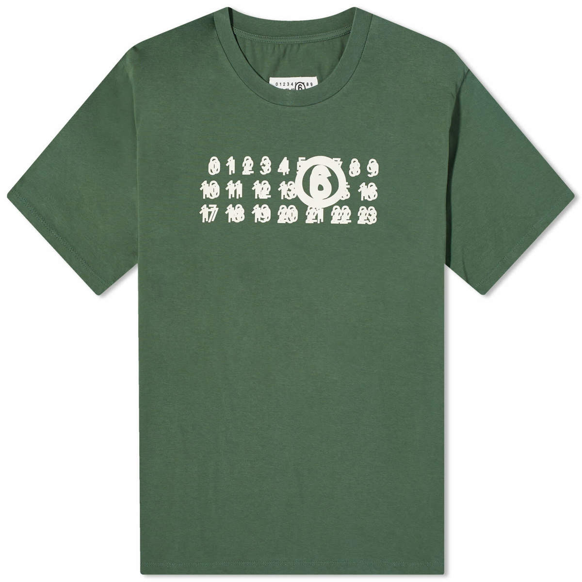 MM6 Maison Margiela Men's Triple Logo T-Shirt in Green MM6 Maison
