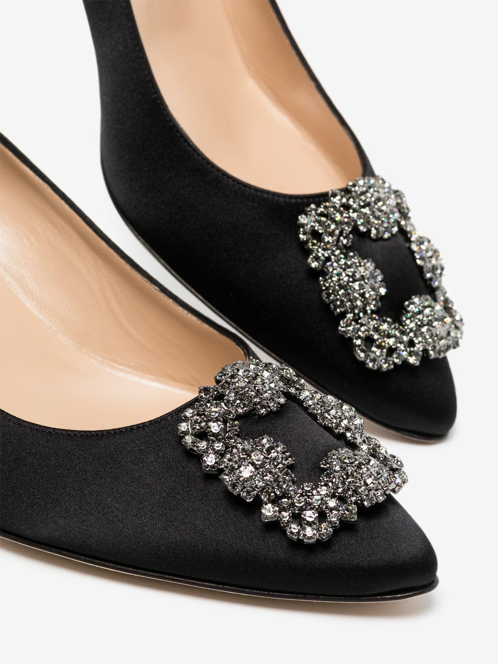 Manolo Blahnik Black Hangisi 50 Satin Pumps Manolo Blahnik