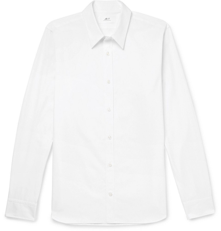 Photo: Mr P. - White Slim-Fit Cotton-Poplin Shirt - White