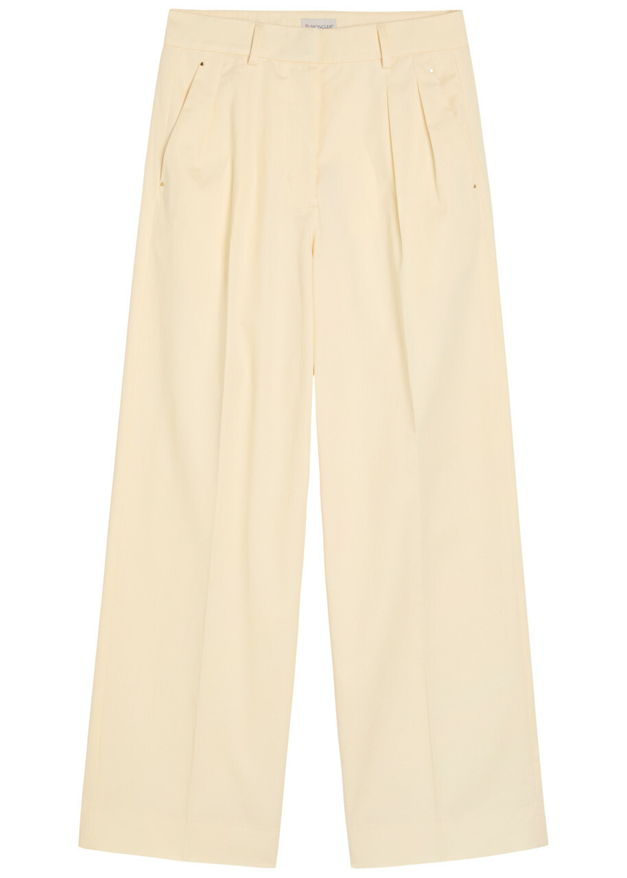 Moncler Straight-leg Cotton-poplin Trousers Beige