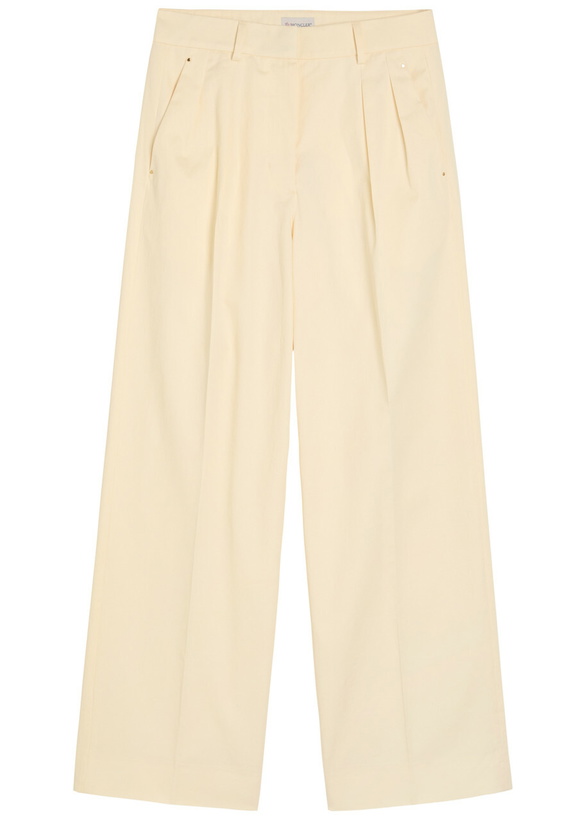 Photo: Moncler Straight-leg Cotton-poplin Trousers Beige
