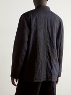 Blue Blue Japan - Padded Crinkled Wool-Blend Jacket - Blue