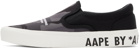 AAPE by A Bathing Ape Black & Grey Camo Slip-On Sneakers