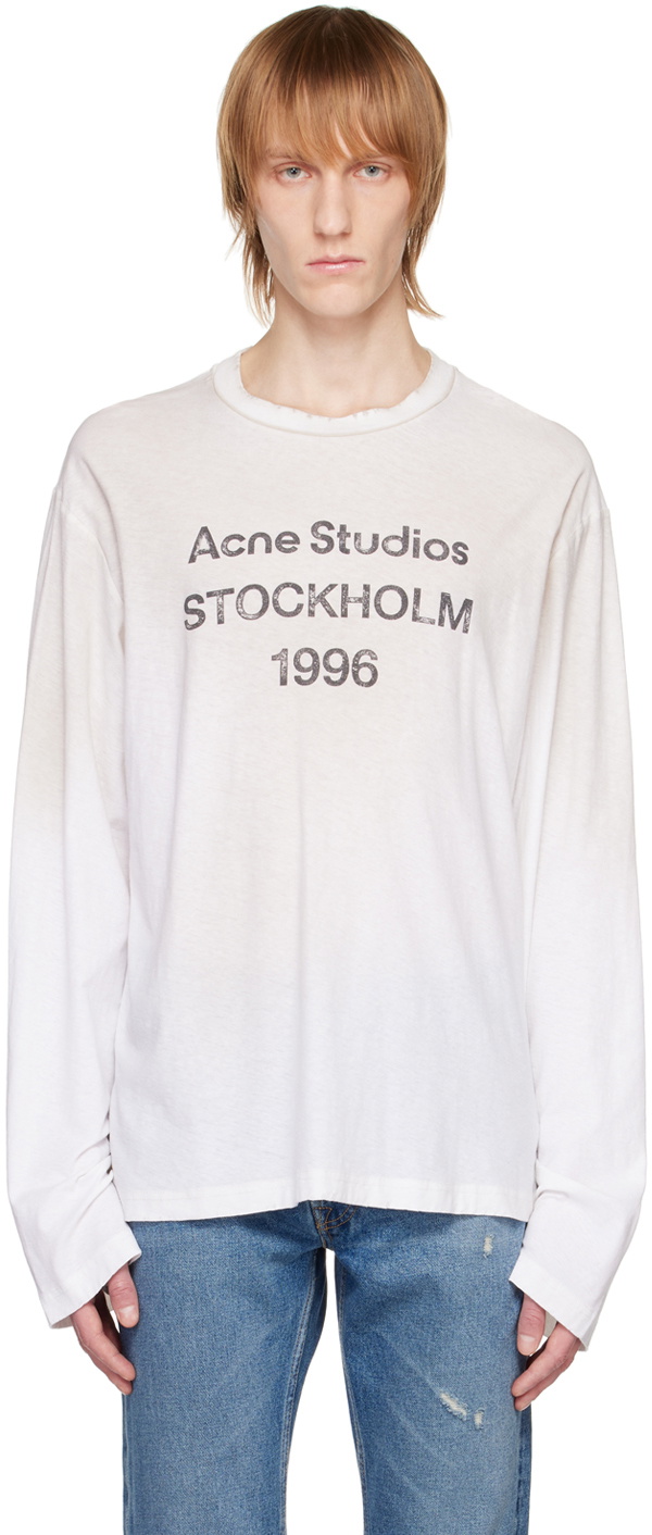 Acne Studios Off-White Printed Long Sleeve T-Shirt Acne Studios