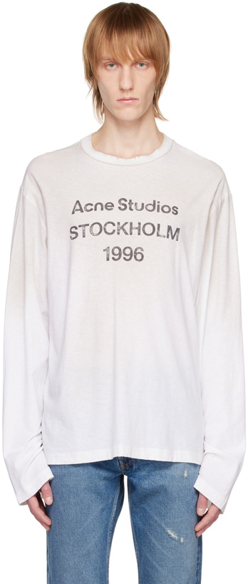 Photo: Acne Studios Off-White Printed Long Sleeve T-Shirt