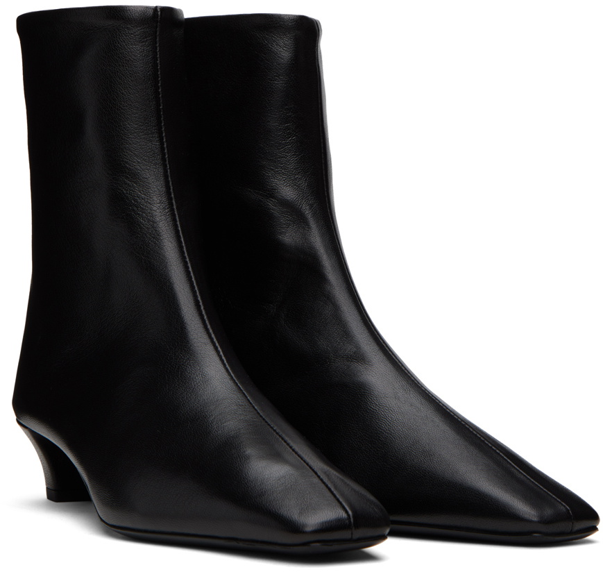 Teurn Studios SSENSE Exclusive Black Glove Ankle Boots