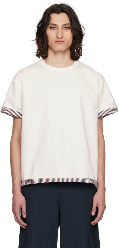 Photo: Bottega Veneta White Double Layer T-Shirt