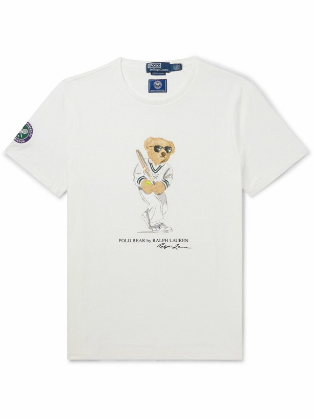 Photo: Polo Ralph Lauren - Wimbledon Logo-Print Recycled Cotton-Jersey T-Shirt - White