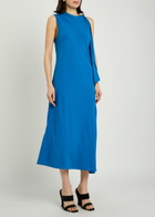 Joseph Aly Cascading Crepe Midi Dress Blue