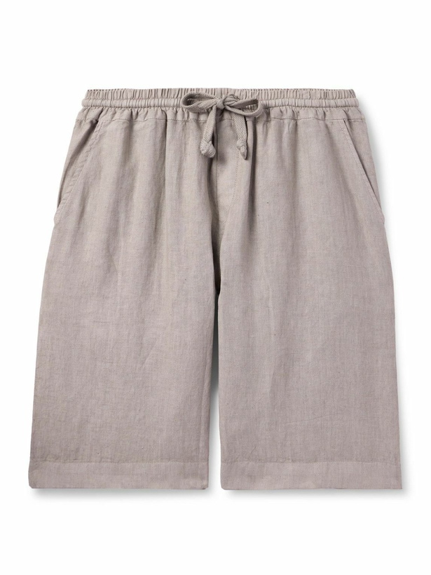 Photo: FEDELI - Vico Straight-Leg Linen Drawstring Shorts - Brown
