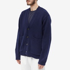 Universal Works Men's Langdale Eco Wool Cardigan in Navy