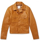 Sandro - Slim-Fit Leather Jacket - Yellow