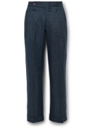 Yuri Yuri - Straight-Leg Linen Suit Trousers - Blue