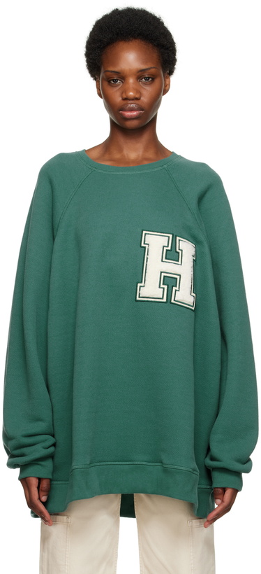 Photo: HALFBOY Green Crew Over Patch Sweatshirt