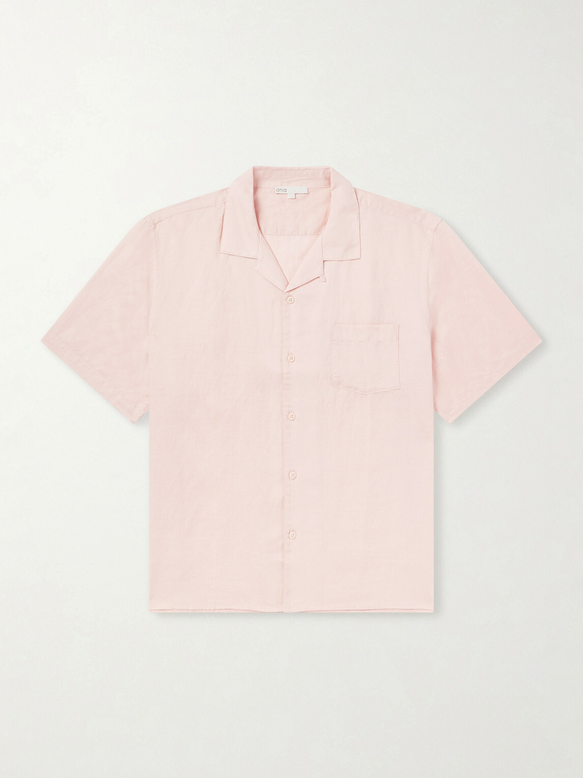 Onia - Convertible-Collar Linen and Lyocell-Blend Shirt - Pink
