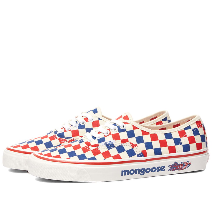 Photo: Vans x Mongoose UA Authentic 44 DX Sneakers in Red/Blue