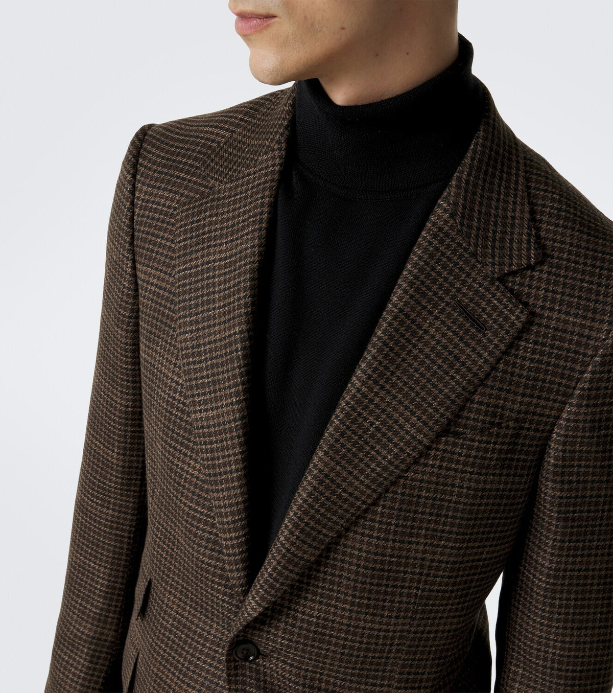 Tom Ford Houndstooth wool, silk, and linen blazer